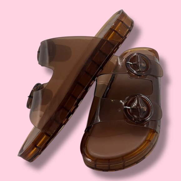 Shade & Shore Sandals Brown Neutral Size 8 NWT Beach - Picture 4 of 6